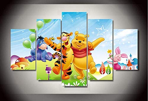 YFFSUN HD gedruckte Cartoon Poster Winnie The Pooh Leinwand Malerei Wandbilder für Wohnzimmer Home Decor Art Modular Pictures von YFFSUN