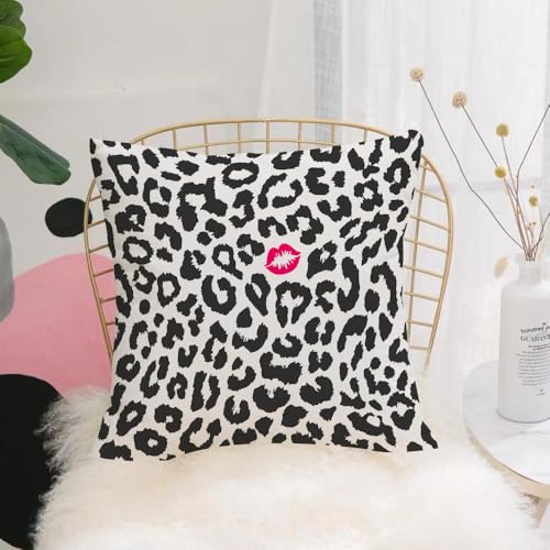 YFHJV Kissenbezüge kissenhüllen für,Schlafzimmer Wohnzimmer Büro,Zierkissenbezug mit unsichtbarem Reißverschluß,Safari, Leoparden-Geparden-Tierdruck mit Kussform, Lippenstiftmarkierung, gepu,40x40 cm YFHJV Kissenbezüge kissenhüllen für,Schlafzimmer Wohnzimmer Büro,Zierkissenbezug mit unsichtbarem Reißverschluß,Safari, Leoparden-Geparden-Tierdruck mit Kussform, Lippenstiftmarkierung, gepu,40x40 cm von YFHJV
