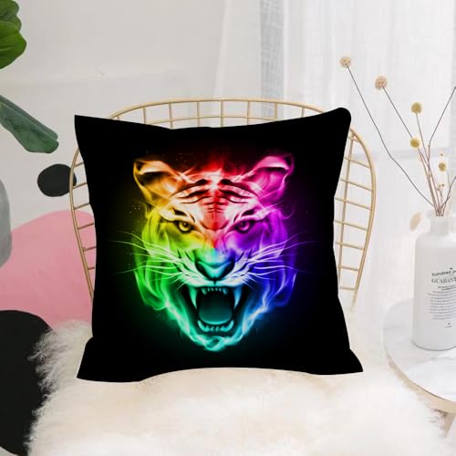 YFHJV Kissenbezüge kissenhüllen für,Schlafzimmer Wohnzimmer Büro,Zierkissenbezug mit unsichtbarem Reißverschluß,Tiger, mehrfarbige abstrakte Wiedergabe, großes katzenartiges loderndes Spektr,40x40 cm YFHJV Kissenbezüge kissenhüllen für,Schlafzimmer Wohnzimmer Büro,Zierkissenbezug mit unsichtbarem Reißverschluß,Tiger, mehrfarbige abstrakte Wiedergabe, großes katzenartiges loderndes Spektr,40x40 cm von YFHJV