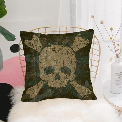 YFHJV Kissenbezüge kissenhüllen für,Schlafzimmer Wohnzimmer Büro,Zierkissenbezug mit unsichtbarem Reißverschluß,Totenkopf-Umrissstruktur auf Camouflage-Hintergrund, Warnung vor Gefahr,40x40 cm YFHJV Kissenbezüge kissenhüllen für,Schlafzimmer Wohnzimmer Büro,Zierkissenbezug mit unsichtbarem Reißverschluß,Totenkopf-Umrissstruktur auf Camouflage-Hintergrund, Warnung vor Gefahr,40x40 cm von YFHJV