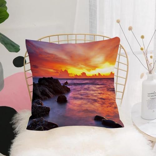 YFHJV Kissenbezüge kissenhüllen für,Schlafzimmer Wohnzimmer Büro,Zierkissenbezug mit unsichtbarem Reißverschluß,Tropischer Strand bei Sonnenuntergang. Naturhintergrund,40x40 cm YFHJV Kissenbezüge kissenhüllen für,Schlafzimmer Wohnzimmer Büro,Zierkissenbezug mit unsichtbarem Reißverschluß,Tropischer Strand bei Sonnenuntergang. Naturhintergrund,40x40 cm von YFHJV