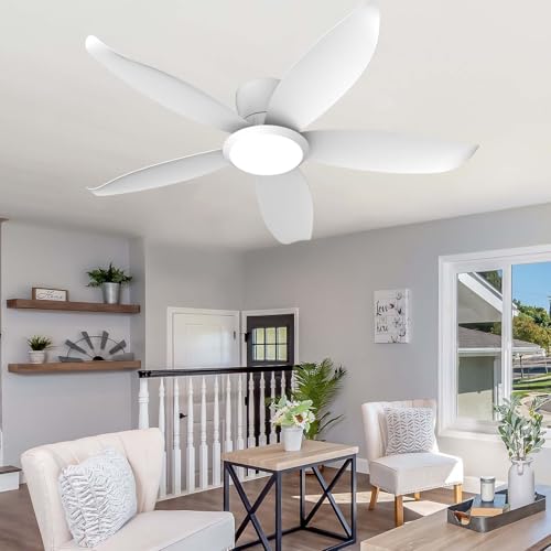 YFHKWJ 106CM Smart Deckenventilator Mit Licht Und Fernbedienung Moderner Dimbarer LED Licht Mit Ventilator 6 Geschwindigkeiten, Leiser DC Motor Für Schlafzimmer Wohnzimmer Esszimmer-White YFHKWJ 106CM Smart Deckenventilator Mit Licht Und Fernbedienung Moderner Dimbarer LED Licht Mit Ventilator 6 Geschwindigkeiten, Leiser DC Motor Für Schlafzimmer Wohnzimmer Esszimmer-White von YFHKWJ