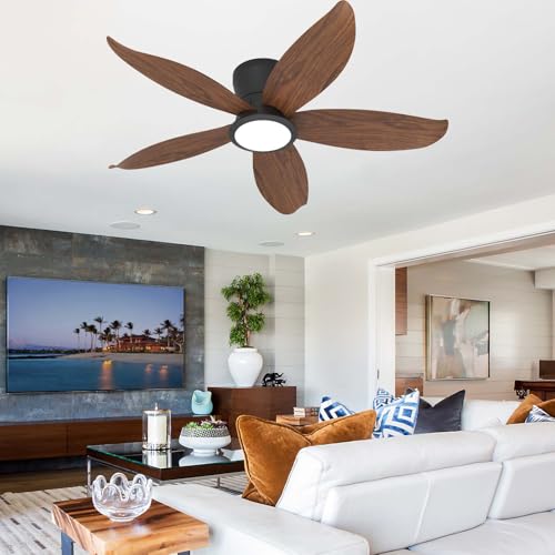 YFHKWJ 65/88/106CM Modern Fan Lampe Mit Ventilator APP & Fernbedienung Dimmbares LED Deckenlampe Mit Ventilator 6 Geschwindigkeiten Leiser DC-Motor Für Schlafzimmer Wohnzimmer-Brown Wood Grain-88CM YFHKWJ 65/88/106CM Modern Fan Lampe Mit Ventilator APP & Fernbedienung Dimmbares LED Deckenlampe Mit Ventilator 6 Geschwindigkeiten Leiser DC-Motor Für Schlafzimmer Wohnzimmer-Brown Wood Grain-88CM von YFHKWJ
