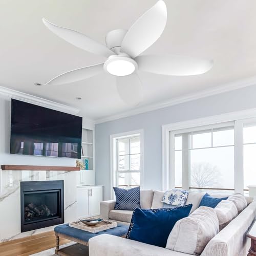 YFHKWJ 65/88/106CM Modern Fan Lampe Mit Ventilator APP & Fernbedienung Dimmbares LED Deckenlampe Mit Ventilator 6 Geschwindigkeiten Leiser DC-Motor Für Schlafzimmer Wohnzimmer-White-88CM YFHKWJ 65/88/106CM Modern Fan Lampe Mit Ventilator APP & Fernbedienung Dimmbares LED Deckenlampe Mit Ventilator 6 Geschwindigkeiten Leiser DC-Motor Für Schlafzimmer Wohnzimmer-White-88CM von YFHKWJ