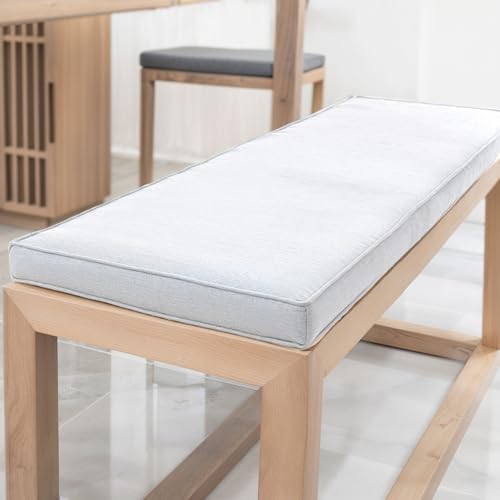 YFHT Bankauflage 150x40x5cm waschbares Bankkissen aus Leinen mit Rutschfester Unterseite und Paspel, Sitzkissen für Gartenbank, Terrasse, Innen Fensterbank, Flurbank, Rattanstühle usw von YFHT