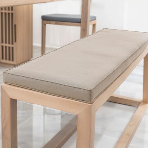 YFHT Bankauflage 60x40x5cm waschbares Bankkissen aus Leinen mit Rutschfester Unterseite und Paspel, Sitzkissen für Gartenbank, Terrasse, Innen Fensterbank, Flurbank, Rattanstühle usw von YFHT
