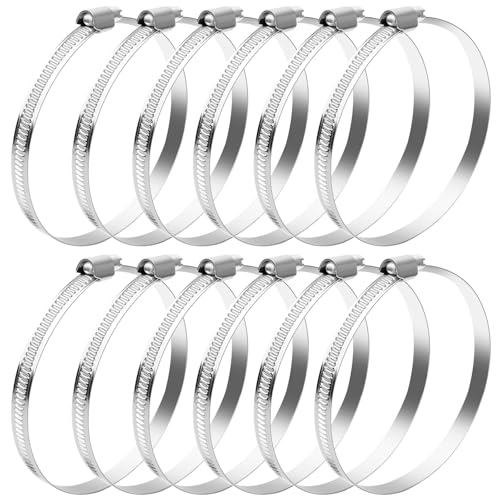 YFLeomry 12 Stück Schlauchschelle Edelstahl 70-90mm，Hochwertige Schlauchschellen Set aus Rostfreiem Stahl，Universelle Schlauchklemmen für Wasser, Luft，Kraftstoffschläuche von YFLeomry