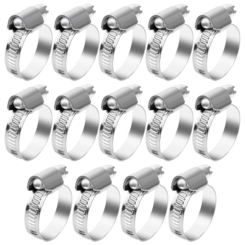 YFLeomry 14 Stück Schlauchschelle Edelstahl 16-27mm，Hochwertige Schlauchschellen Set aus Rostfreiem Stahl，Universelle Schlauchklemmen für Wasser, Luft，Kraftstoffschläuche von YFLeomry