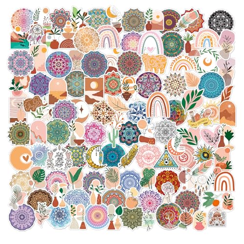 YFLeomry 150 Stück Boho Sticker Aufkleber,Aufkleber Wasserdicht, Vinyl Sticker Aesthetic,Aufkleber Set für Stickers Laptop,Sammelalbum,Gitarre,Tasse,Wasserflasche,Mobiltelefon usw von YFLeomry