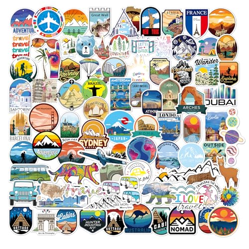 YFLeomry 150 Stück Travel Sticker,Aufkleber Wasserdicht, Vinyl Sticker Aesthetic,Aufkleber Set für Stickers Laptop,Sammelalbum,Gitarre,Tasse,Wasserflasche,Mobiltelefon usw von YFLeomry