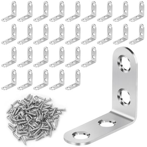 YFLeomry 30 Stück Winkelverbinder Edelstahl 40x40mm Metallwinkel 90 Grad Rostfreie Edelstahl Winkel für Möbelbau & Regalaufbau Wnkelverbinder mit Bohrung?DIY Holzverbinder YFLeomry 30 Stück Winkelverbinder Edelstahl 40x40mm Metallwinkel 90 Grad Rostfreie Edelstahl Winkel für Möbelbau & Regalaufbau Wnkelverbinder mit Bohrung?DIY Holzverbinder von YFLeomry