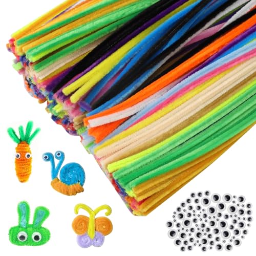 YFLeomry 300 Stück Pfeifenputzer zum Basteln, 20 Verschiedene Farbe Chenilledraht Pipe Cleaner für Kreative DIY Projekte und Basteldeko,Pfeifenreiniger zum Basteln Bunt mit 100 Kulleraugen YFLeomry 300 Stück Pfeifenputzer zum Basteln, 20 Verschiedene Farbe Chenilledraht Pipe Cleaner für Kreative DIY Projekte und Basteldeko,Pfeifenreiniger zum Basteln Bunt mit 100 Kulleraugen von YFLeomry