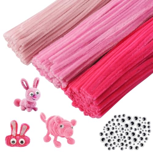 YFLeomry 300 Stück Pfeifenputzer zum Basteln, 3 Verschiedene Rosa Chenilledraht Pipe Cleaner für Kreative DIY Projekte und Basteldeko ,Pfeifenreiniger zum Basteln Rosa mit 100 Kulleraugen YFLeomry 300 Stück Pfeifenputzer zum Basteln, 3 Verschiedene Rosa Chenilledraht Pipe Cleaner für Kreative DIY Projekte und Basteldeko ,Pfeifenreiniger zum Basteln Rosa mit 100 Kulleraugen von YFLeomry