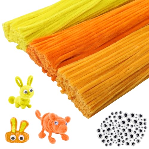 YFLeomry 300 Stück Pfeifenputzer zum Basteln,3 Verschiedene Gelb Chenilledraht Pipe Cleaner für Kreative DIY Projekte und Basteldeko ,Pfeifenreiniger zum Basteln Gelb mit 100 Kulleraugen YFLeomry 300 Stück Pfeifenputzer zum Basteln,3 Verschiedene Gelb Chenilledraht Pipe Cleaner für Kreative DIY Projekte und Basteldeko ,Pfeifenreiniger zum Basteln Gelb mit 100 Kulleraugen von YFLeomry