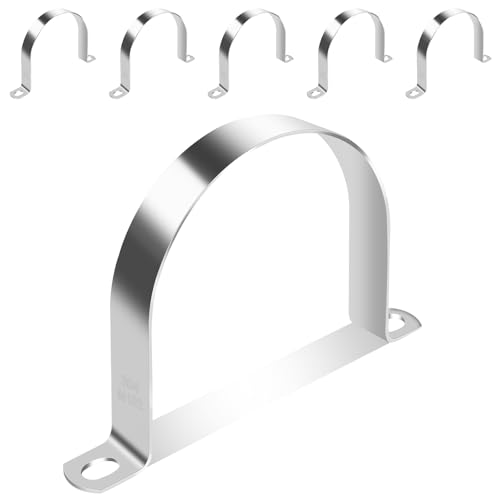 YFLeomry 6 Stück Rohrschellen 102 mm Edelstahl Rohrschelle für Befestigung Universelle Rohrhalterung aus Metall Befestigungsschelle für Wasserrohre, Kabel, Leitungen von YFLeomry