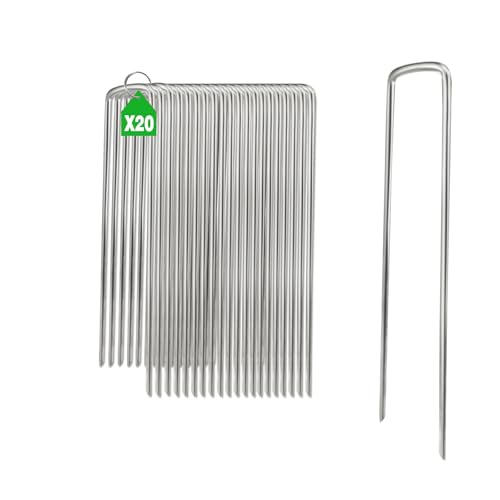 YFLeomry Erdanker Verzinkte Heringe aus Stahl, Robust für Zelt, Garten & Camping | Zelthaken, Erdnägel, Wetterfest(4mmX100x25mm) von YFLeomry
