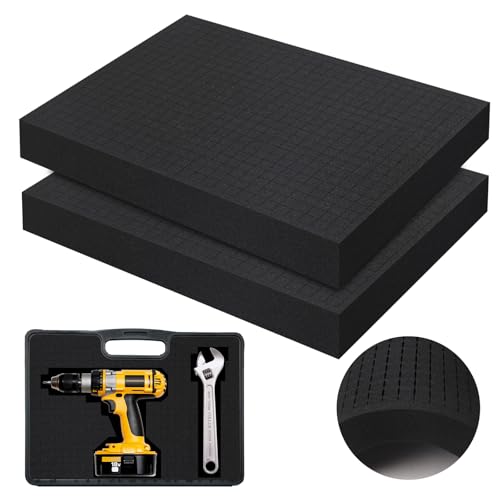 YFLeomry Rasterschaumstoff 2 Stück (400x300x50mm)- Schaumstoffeinlage Werkzeug,Schaumstoffeinlage für Transport - Hochwertiger Schaumstoff Zuschnitt für Verpackung, Lagerung,DIY von YFLeomry