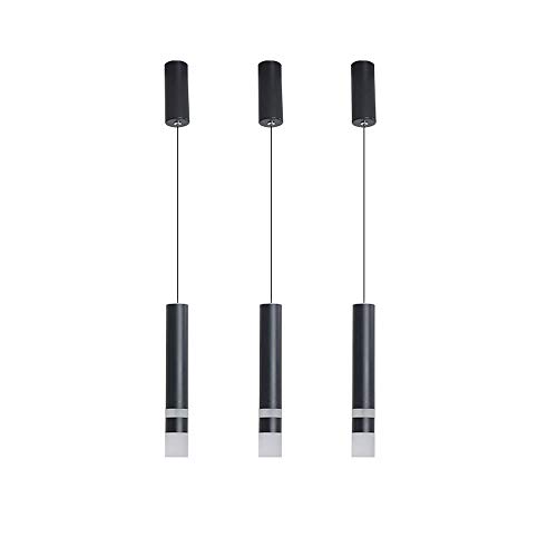 YFMYY 3er-Pack 6W Dia 4cm * L 26CM Schlauch LED Moderne Pendelleuchten Spot-Licht Kreative Schmiedeeisen Rohrpendelleuchte for Island Restaurants Wohnzimmer Theke Shop-Deckenküchenlampe Einbau von YFMYY