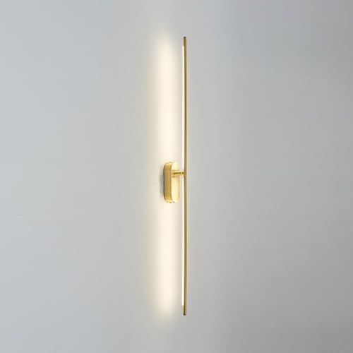 YFMYY Moderne LED-Bilderleuchten in Gold, neutrales Licht, Lange Stablampe mit Messing-Finish, verstellbare Badezimmer-Waschtischleuchte, lineare goldene Wandleuchten, Wandbeleuchtung für Bauernhaus YFMYY Moderne LED-Bilderleuchten in Gold, neutrales Licht, Lange Stablampe mit Messing-Finish, verstellbare Badezimmer-Waschtischleuchte, lineare goldene Wandleuchten, Wandbeleuchtung für Bauernhaus von YFMYY