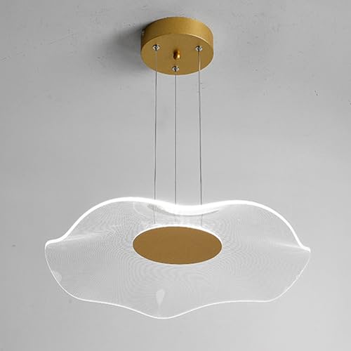 YFMYY Moderne Pendelleuchte mit Lotusblatt-förmigem Acryl-Lampenschirm, Deckenleuchte im nordischen Stil, dimmbar mit Fernbedienung für Esszimmer, Küche, Wohnzimmer, Schlafzimmer, Nachttisch von YFMYY