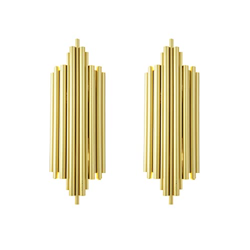 YFMYY Packung mit 2 postmodernen Gold-Eisenrohr-Wandlampen, LED-G9, nordische, kreative Einfachheit, Schlafzimmer, Nachttisch, dekorative Beleuchtung, Mid-Century Modern, Wandoberflächenmontage YFMYY Packung mit 2 postmodernen Gold-Eisenrohr-Wandlampen, LED-G9, nordische, kreative Einfachheit, Schlafzimmer, Nachttisch, dekorative Beleuchtung, Mid-Century Modern, Wandoberflächenmontage von YFMYY