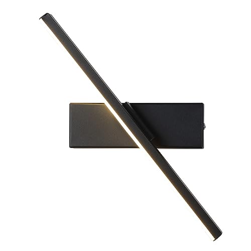 YFMYY Wandleuchten, schwarz, verstellbar, Aluminium, LED-Wandleuchte für den Innenbereich, modern, einfach, fest verdrahtet, Nachttisch-Wandleuchte, 330 Grad drehbare Wandleuchten für Schlafzimmer, Wo von YFMYY