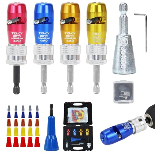 Abisolier- und Twisting-Werkzeug, 2,5/4/6/10 mm² Abisolierzange für Bohrer, tragbarer Drahtmutter-Twister, Elektriker Kabelabisolierer, professionelles Elektriker-Werkzeug-Set von YFNVH
