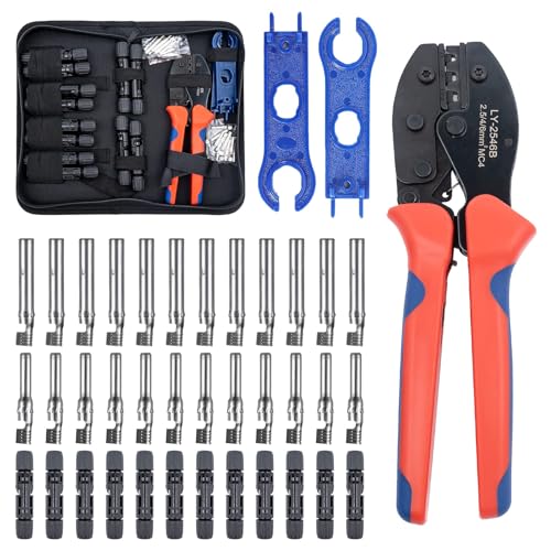 Solar Crimpzange Set für 2.5/4/6mm², Crimpzange für MC4 Stecker mit 12 Paar Männlich/Weiblich Solar Stecker 2 Steckverbinder Schraubenschlüssel 1 Crimpzangen 1 Werkzeugtasche, Solaranlage Photovoltaik Solar Crimpzange Set für 2.5/4/6mm², Crimpzange für MC4 Stecker mit 12 Paar Männlich/Weiblich Solar Stecker 2 Steckverbinder Schraubenschlüssel 1 Crimpzangen 1 Werkzeugtasche, Solaranlage Photovoltaik von YFNVH