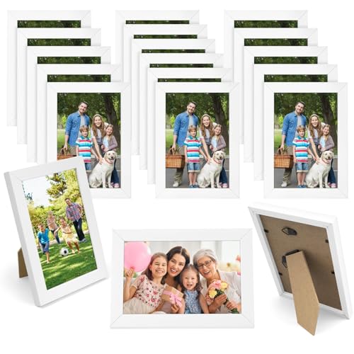 YFNVH 16 Stück Kleine Bilderrahmen Set 10x15 cm Weiß, Holz-Fotorahmen für Tisch & Wand mit Klarem Sichtfenster Deko für Zuhause Familie Büro als Geschenk für Freunde YFNVH 16 Stück Kleine Bilderrahmen Set 10x15 cm Weiß, Holz-Fotorahmen für Tisch & Wand mit Klarem Sichtfenster Deko für Zuhause Familie Büro als Geschenk für Freunde von YFNVH