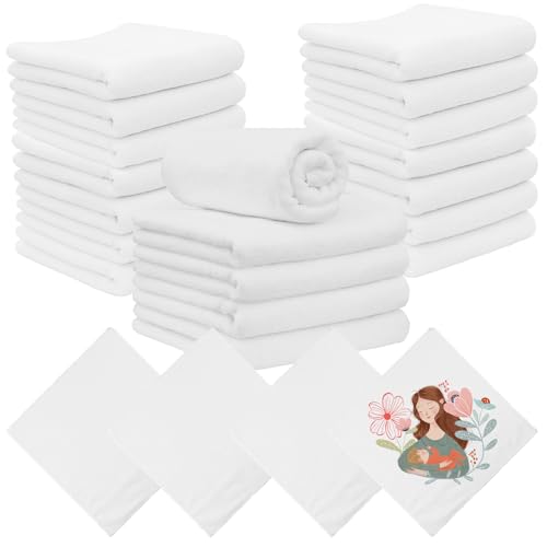 YFNVH 20 Stück Sublimationstücher, blanko, 30 x 30 cm, DIY, Mikrofaser-Handtuch, Großpackung für Küche, Waffelgewebe, Geschirrhandtücher zum Reinigen, Weiß von YFNVH