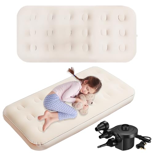 YFNVH Aufblasbare Luftmatratze für Kinder, beflockte Luftmatratze, 140 x 70 x 22 cm, Camping, Einzelbett, aufblasbar, mit elektrischer Luftpumpe, für Kinder, Kleinkinder, Zuhause, Reisen, Party YFNVH Aufblasbare Luftmatratze für Kinder, beflockte Luftmatratze, 140 x 70 x 22 cm, Camping, Einzelbett, aufblasbar, mit elektrischer Luftpumpe, für Kinder, Kleinkinder, Zuhause, Reisen, Party von YFNVH