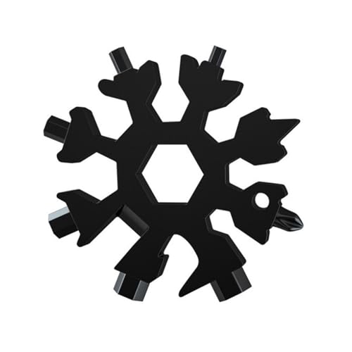 18-in-1-Schneeflockenschlüssel-Werkzeug, Sechskantschlüssel, Multifunktions-Camping-Outdoor-Überlebenswerkzeug(Black) von YFOZD