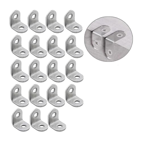 Rechtwinklige Klammer, Edelstahl L-förmiger Möbelverbinder Regalträger Möbelbeschläge(2.5cm silver) von YFOZD