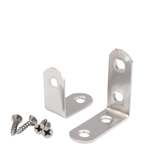 Universal L-förmige Ecke aus Edelstahl, Bettrahmen-Schrankecke rechtwinkliges Befestigungszubehör 10 Stück(25L-24screws) von YFOZD