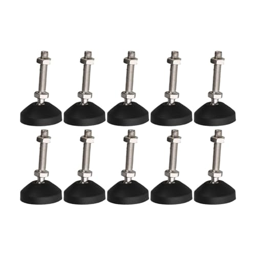 YFOZD 50 mm Durchmesser Nylon Basis M10 X 50 mm Gewinde Universalgelenk Einstellbare Nivellierfüße Möbel Gleitpad jeden(10Pcs) von YFOZD