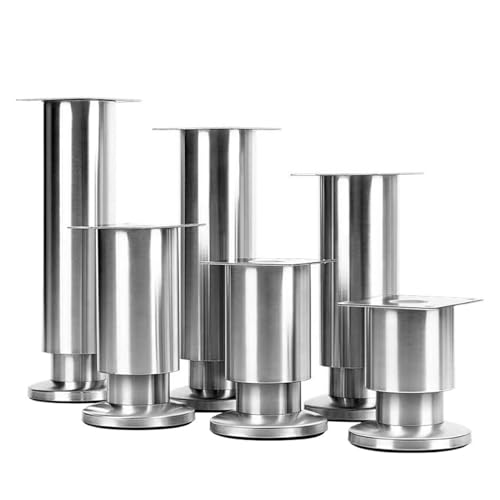 YFOZD Verdickte Schrankfüße aus Edelstahl, verstellbare tragende TV-Schrank, Sofa, Couchtisch, Möbeltischstützfüße (8 cm) von YFOZD