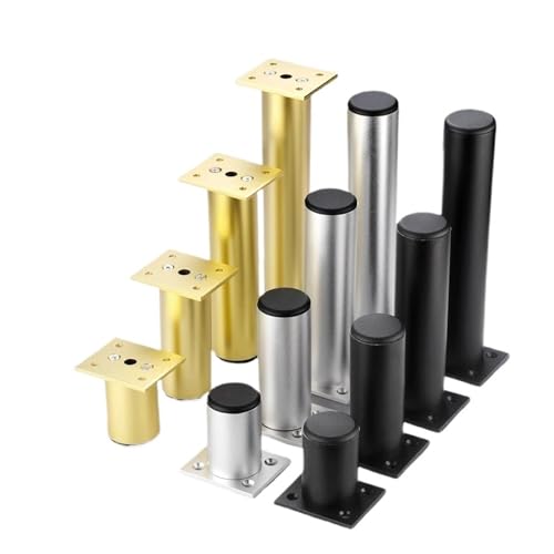 YFOZD Verstellbare Schrankfüße aus Aluminiumlegierung, Möbelfüße, Füße für Schrank, Couchtisch, Badezimmerschränke (schwarz, 18 cm) von YFOZD