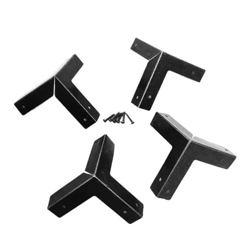 Zinklegierung antikes Kupfer Holz Eckmöbel, Schmuck Geschenk Weinkiste Hardware Box Dreieck Seitenabdeckung(Black) von YFOZD