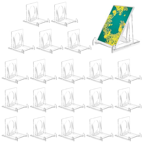 YFPOPONE Acryl Ständer 20 Stück Kunststoff Tellerständer Ständer 6.5*5*5.5 cm Kunststoff Deko Aufsteller Transparent Verstellbarer Dekorativer Tellerhalter für Elektronisches Produktfoto Display von YFPOPONE