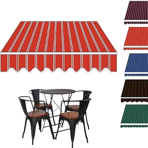 YFQYRB Ersatz Markisentuch, 3.0x2.0m 4.0x2.0m 5.0x2.0m Ersatzstoff Balkon Markise, Einziehbare Sonnenschutz Markisenbespannung Ersatzstoff(Red,2.0x1.5m/6.5x5ft) von YFQYRB