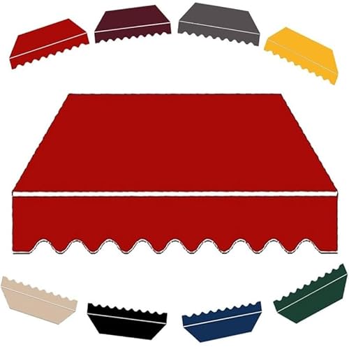 YFQYRB Ersatz Markisentuch, 3.5x3.0m 4.0x3.0m 5.0x3.0m Terrasse Markise Ersatzstoff Tuch, Einziehbare Gartenmarkise Ersatz Überdachung(Red,3.0x2.0m/10x6.5ft) von YFQYRB