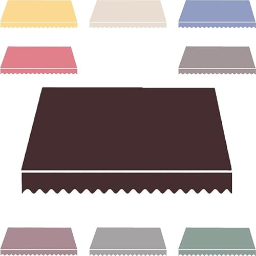 YFQYRB Gartenmarkise Ersatzstoff, 4.0x1.5m 4.0x2m Wasserdicht Markisenstoff Für Für Terrasse Balkon, Einziehbare Tür Fenster Markisenabdeckung(Brown,5.0x2m/16.5x6.5ft) von YFQYRB