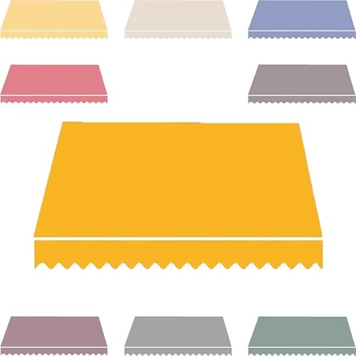 YFQYRB Gartenmarkise Ersatzstoff, 4.0x1.5m 4.0x2m Wasserdicht Markisenstoff Für Für Terrasse Balkon, Einziehbare Tür Fenster Markisenabdeckung(Yellow,5.0x2m/16.5x6.5ft) von YFQYRB