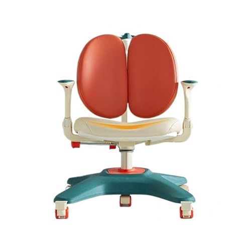 YFRR-789 Studie Stuhl Bürostühle for Kinder, höhen- und tiefenverstellbare Schreibtische und Stühle, ergonomische Arbeitsstühle for Studenten, Lernstühle mit Bremsrädern (Color : Green) von YFRR-789