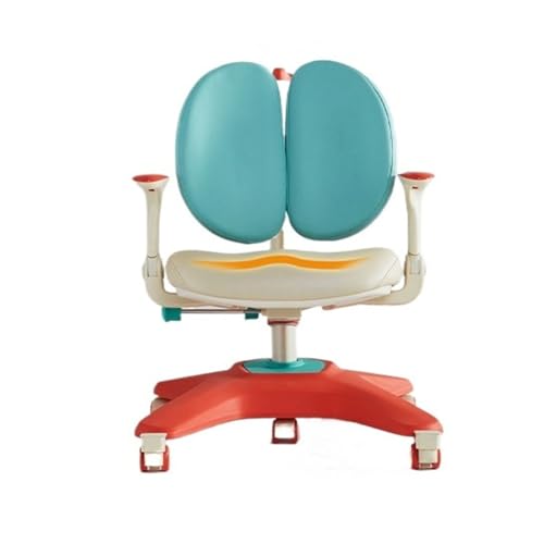 YFRR-789 Studie Stuhl Bürostühle for Kinder, höhen- und tiefenverstellbare Schreibtische und Stühle, ergonomische Arbeitsstühle for Studenten, Lernstühle mit Bremsrädern (Color : Orange) von YFRR-789