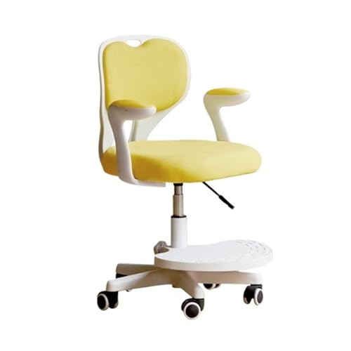 YFRR-789 Studie Stuhl Ergonomischer Kinder-Schreibtischstuhl Ergonomischer, höhenverstellbarer Kinder-Lernstuhl, um 360° drehbare Taillenstützfunktion for Zuhause und Büro (Color : Yellow) von YFRR-789