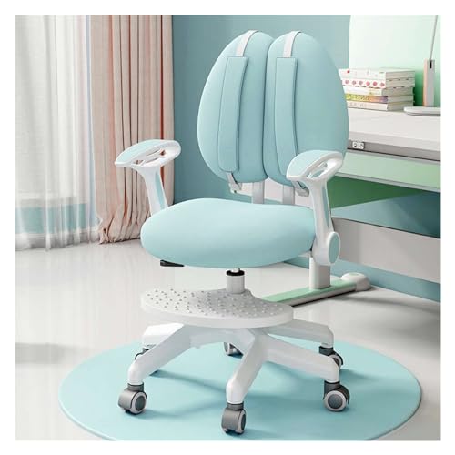 YFRR-789 Studie Stuhl Kinder-Bürostuhl, ergonomischer Stuhl, Kinder-Schreibtischstuhl, höhenverstellbarer Stuhl, mitwachsender Teenager-Bürostuhl for Zuhause/Schule/Büro (Color : Blue) von YFRR-789