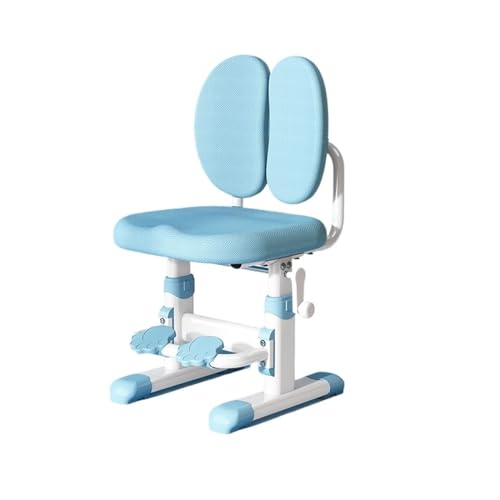 YFRR-789 Studie Stuhl Kinder-Schreibtischstuhl, ergonomischer Bürostuhl, höhenverstellbarer Stuhl, Aufgaben-Studentenstuhl, wachsender Teenager-Bürostuhl for Zuhause/Schule/Büro (Color : Blue) von YFRR-789