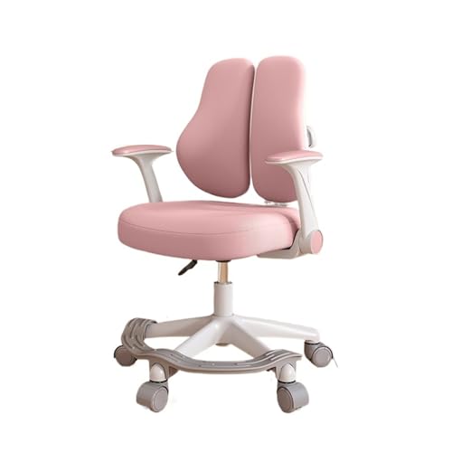 YFRR-789 Studie Stuhl Kinder-Schreibtischstuhl, höhenverstellbarer Stuhl, drehbare Netz-Studentenstühle for 4–12 Jahre, mitwachsender Teenager-Bürostuhl for Zuhause/Schule/Büro (Color : Pink) von YFRR-789
