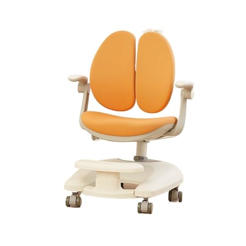 YFRR-789 Studie Stuhl Kinder-Schreibtischstuhl, höhenverstellbarer Stuhl, ergonomischer Stuhl, Kinder-Lernstuhl, drehbare Netz-Studentenstühle for 4–12 Jahre (Color : Orange) von YFRR-789